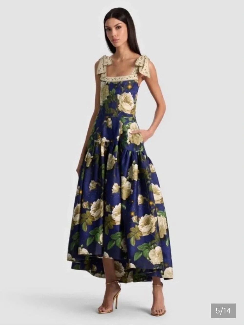 Alice + Olivia Rosalee Tie Strap Corset Stretch
Cotton High-Low Dress Size O
